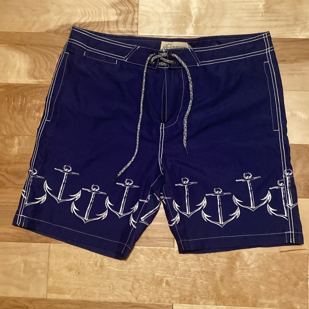 NWT  SurfSide Supply Co. Board Shorts Size XL Blue w/ Anchors Nautical Surfing